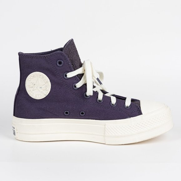 Converse Chuck Taylor All Star lift platform tonal jacquard Plum Raisin W Size 8 - Picture 11 of 11